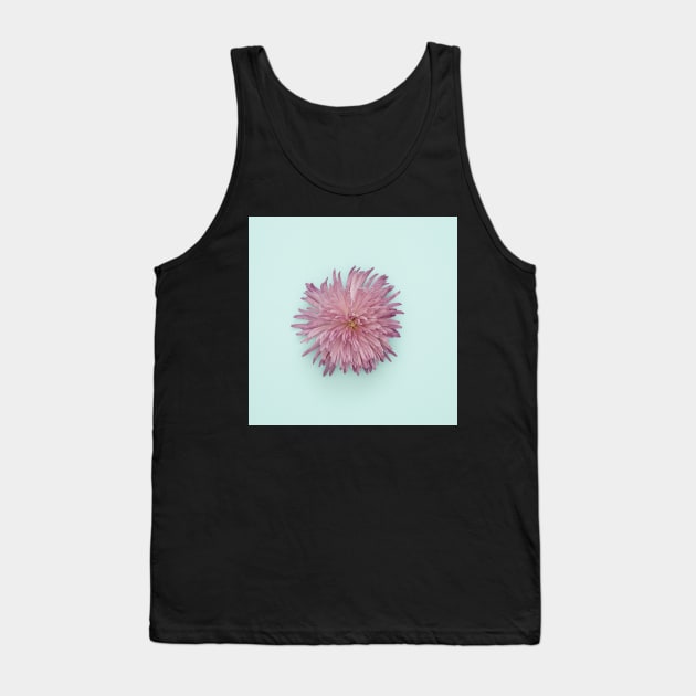 Isolated Flower on Turquoise Tank Top by greenoriginals